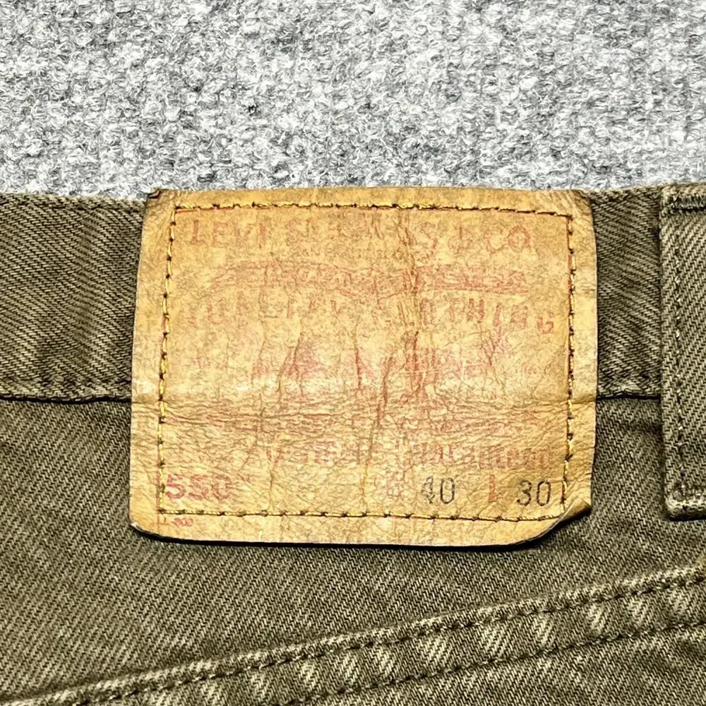 Vintage Levis 550 Jeans Mens 40x30 Green Med Wash Relaxed Tapered Denim USA